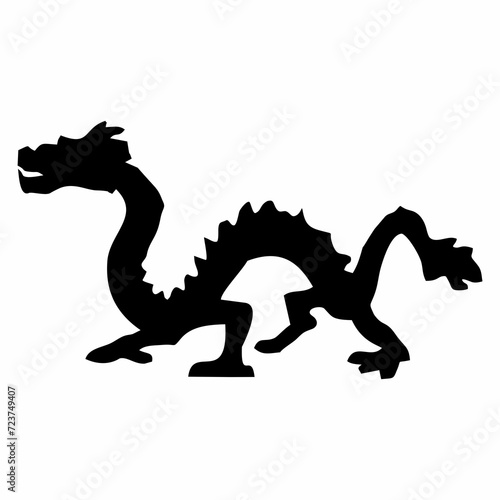 Chinese New Year black dragon silhouette