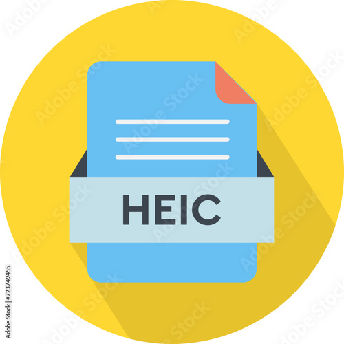 HEIC File icon with Medium sea green Color in circular Shape