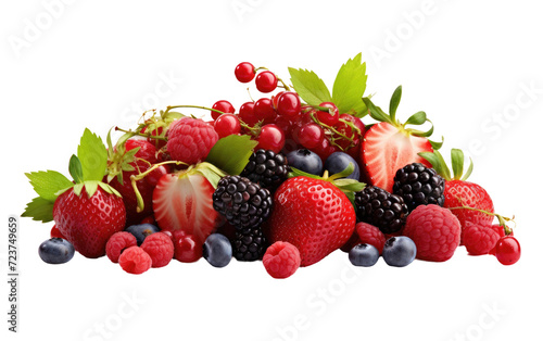 summer fruits berries on white or PNG transparent background.