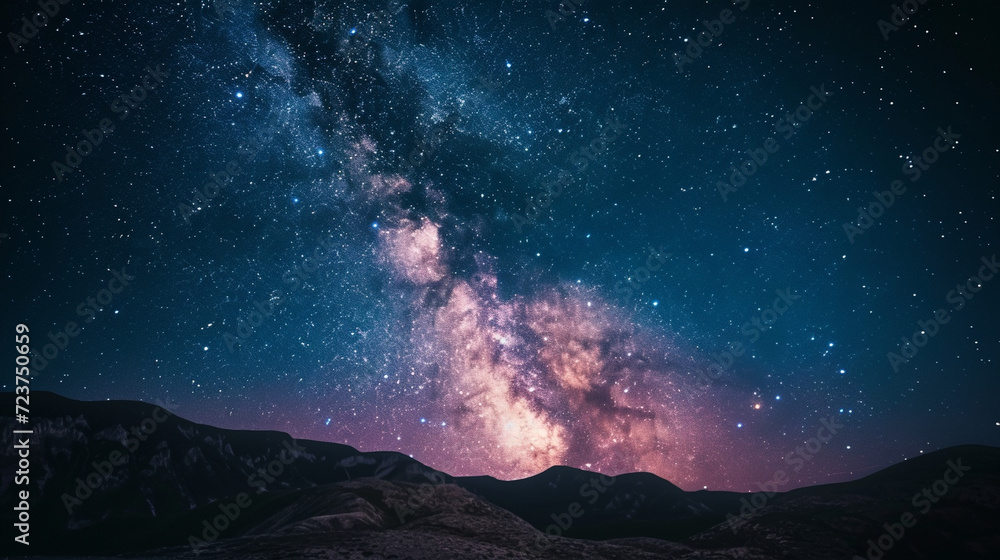 A starry night sky with the Milky Way, setting a magical and enchanting tone for an astronomy or fantasy-themed website A starry night sky with the Milky Way, setting a magical and enchanting tone for an astronomy or fantasy-themed website