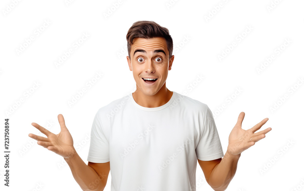 man excited smiling funny guy on white or PNG transparent background. man excited smiling funny guy on white or PNG transparent background.