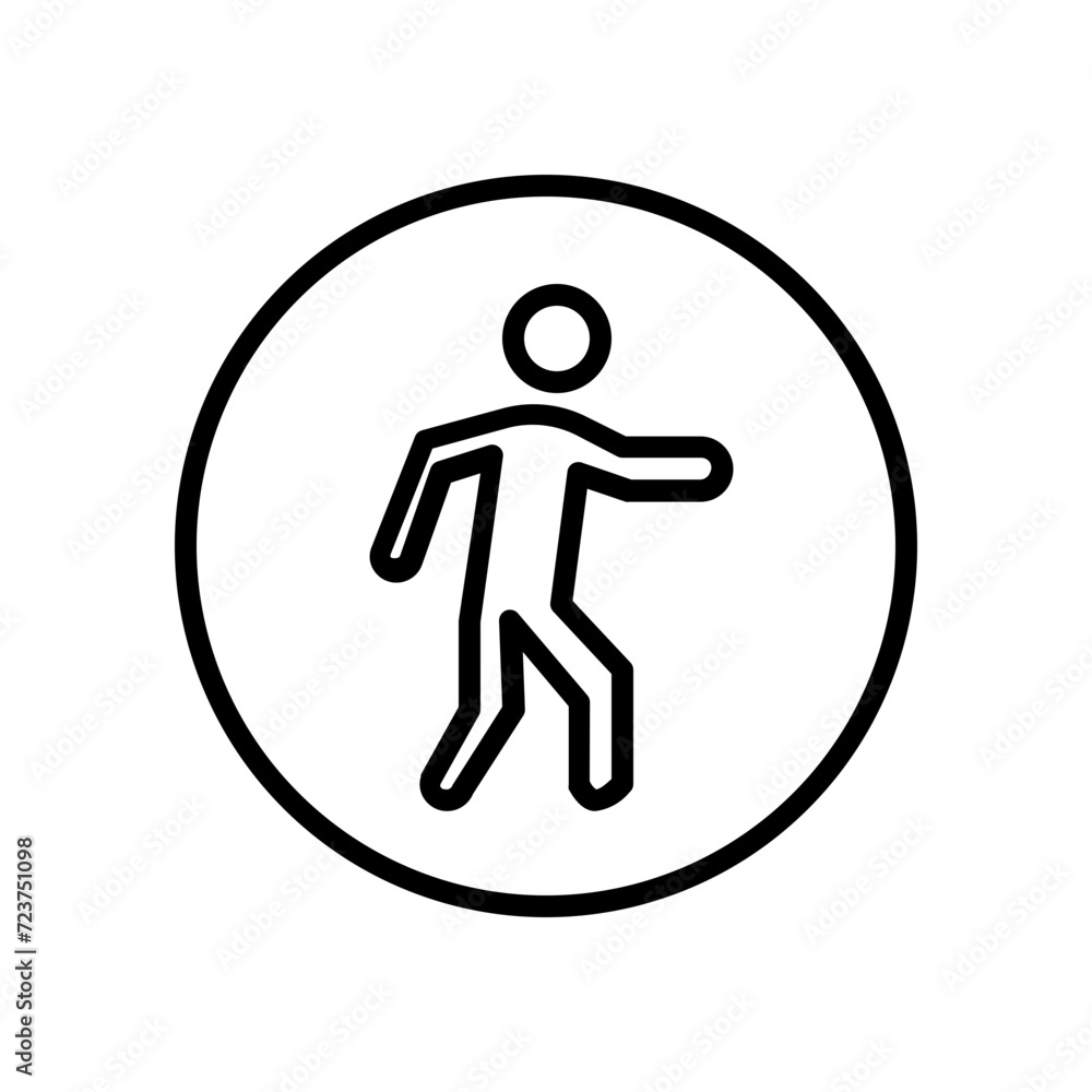 people walking line icon
