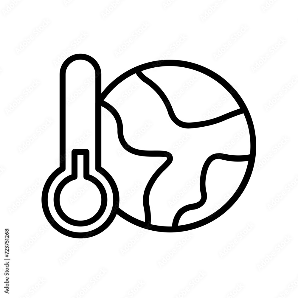 global cooling line icon global cooling line icon