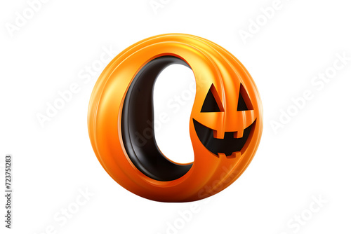 Halloween, Icon, Sammlung, Vektor, schwarz, orange 3d rendring isolated on white background. Generative AI. photo