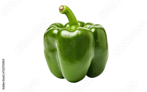pepper vegetable green color on white or PNG transparent background.