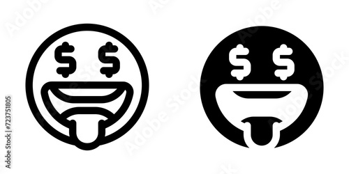 Editable greedy face expression emoticon vector icon. Part of a big icon set family. Part of a big icon set family. Perfect for web and app interfaces, presentations, infographics, etc
