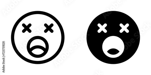 Editable exhausted, tired, expression emoticon vector icon. Part of a big icon set family. Part of a big icon set family. Perfect for web and app interfaces, presentations, infographics, etc
