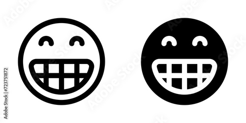 Editable happy grin expression emoticon vector icon. Part of a big icon set family. Part of a big icon set family. Perfect for web and app interfaces, presentations, infographics, etc