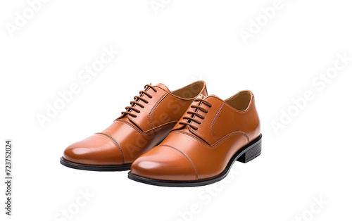 man shoes leather made brown color on white or PNG transparent background.