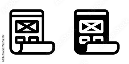Editable design wireframe vector icon. Part of a big icon set family. Perfect for web and app interfaces, presentations, infographics, etc
