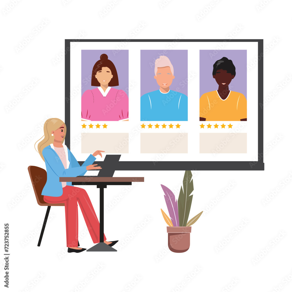 Business online concept. Isolated white background. Internet network concept. Corporate room. Business meeting. Young woman. Business online concept. Isolated white background. Internet network concept. Corporate room. Business meeting. Young woman.