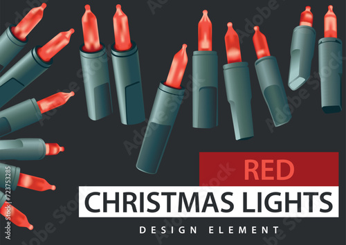 Set of Red Christmas LED Li...