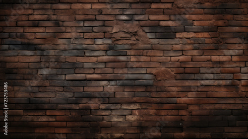 Brick wall background, black bean grunge texture or pattern for design, wallpaper. Generative ai