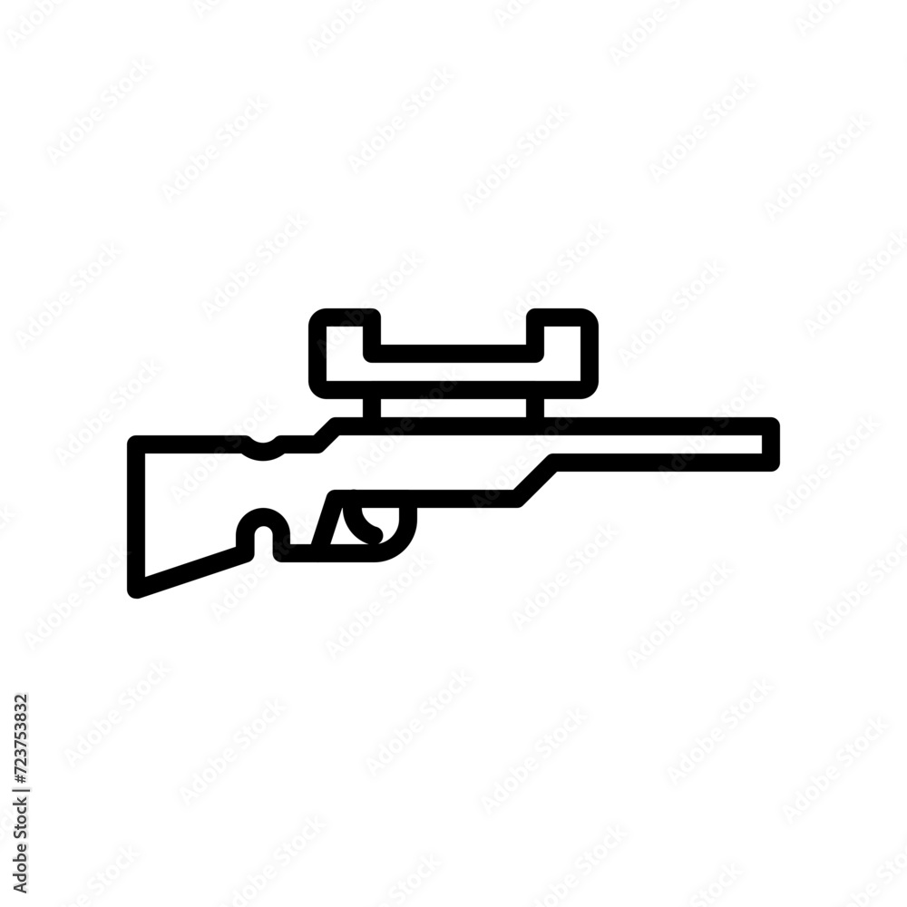 sniper gun line icon
