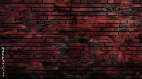Brick wall background, dark red grunge texture or pattern for design, wallpaper. Generative ai