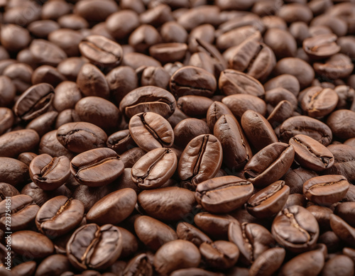 Close up coffee Beans Isolated On White Background