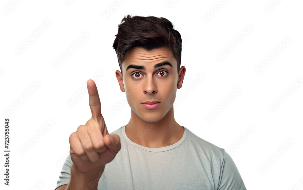 man young age pointing his finger on white or PNG transparent background. man young age pointing his finger on white or PNG transparent background.