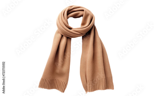 woolen scarf beige for protection on white or PNG transparent background.