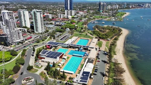 Gold Coast, Australia: Aerial view of famous resort city on east coast of Queensland, Broadwater Parklands photo