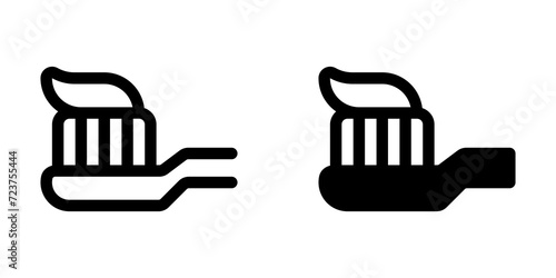 Editable tooth brush and paste vector icon. Dentistry, healthcare, medical. Part of a big icon set family. Perfect for web and app interfaces, presentations, infographics, etc