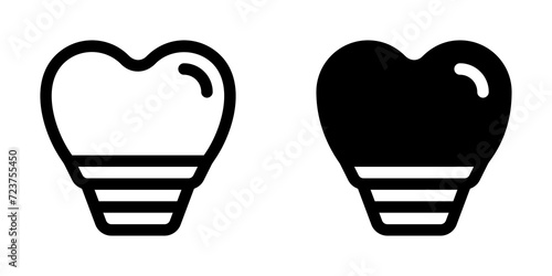 Editable dental implant vector icon. Dentistry, healthcare, medical. Part of a big icon set family. Perfect for web and app interfaces, presentations, infographics, etc