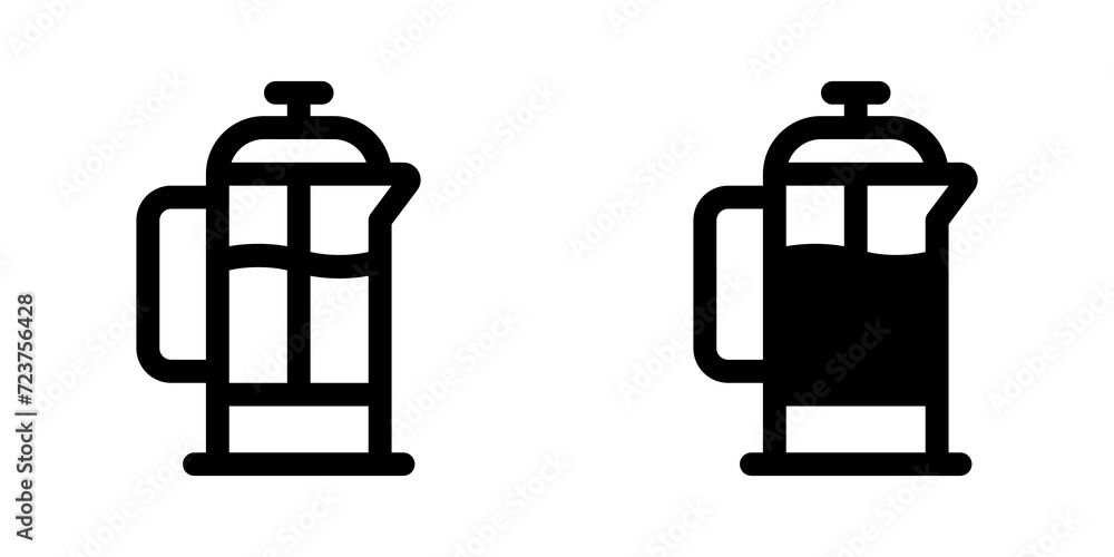Editable french press vector icon. Cafe, coffee shop, restaurant, drink, beverages. Part of a big icon set family. Perfect for web and app interfaces, presentations, infographics, etc Editable french press vector icon. Cafe, coffee shop, restaurant, drink, beverages. Part of a big icon set family. Perfect for web and app interfaces, presentations, infographics, etc