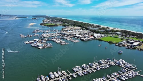 Gold Coast, Australia: Aerial view of famous resort city on east coast of Queensland, Marina Mirage, Yacht Club photo