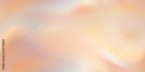 Peach pearl holographic seamless pattern. Minimalist pastel background with the iridescent abstract waves. Soft gradient transition. Nacre wallpaper with foil holo effect. Vector illustration