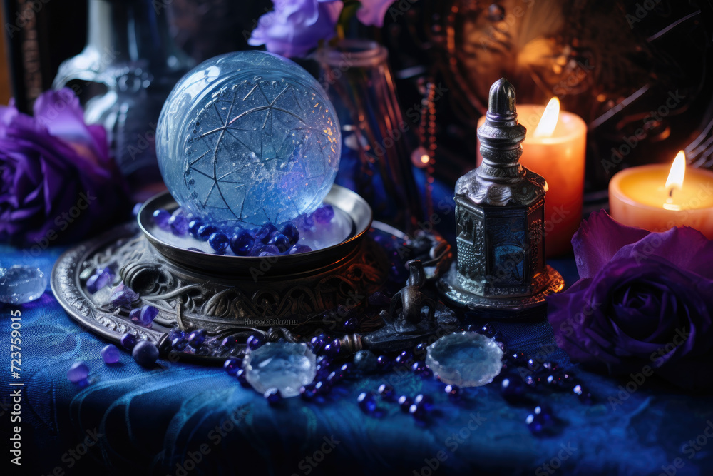 Chakras, arot and spiritualism mystic blue background Chakras, arot and spiritualism mystic blue background