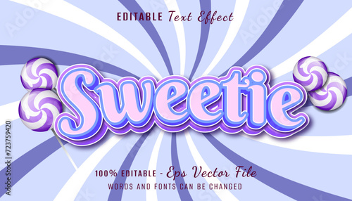 sweetie 3d text effect design 