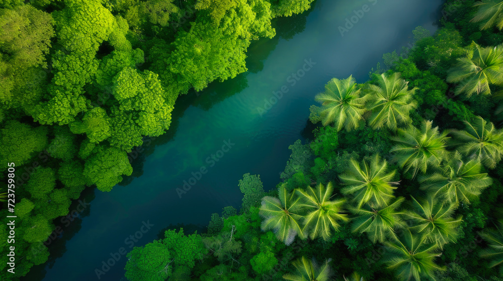 Eco Paradise: Water Drop Symbols in Tropical Channel Eco Paradise: Water Drop Symbols in Tropical Channel