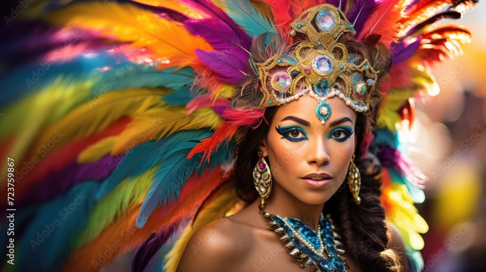 Radiant Carnival Queen: A Tapestry of Feathers and Fashion Generative AI Radiant Carnival Queen: A Tapestry of Feathers and Fashion Generative AI
