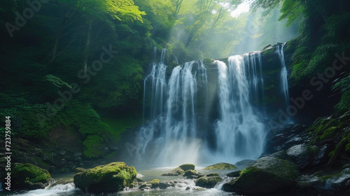 Tranquil Waters: Capturing the Essence of a Waterfall