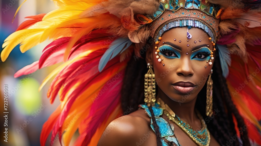 Radiant Carnival Queen: A Tapestry of Feathers and Fashion Generative AI Radiant Carnival Queen: A Tapestry of Feathers and Fashion Generative AI