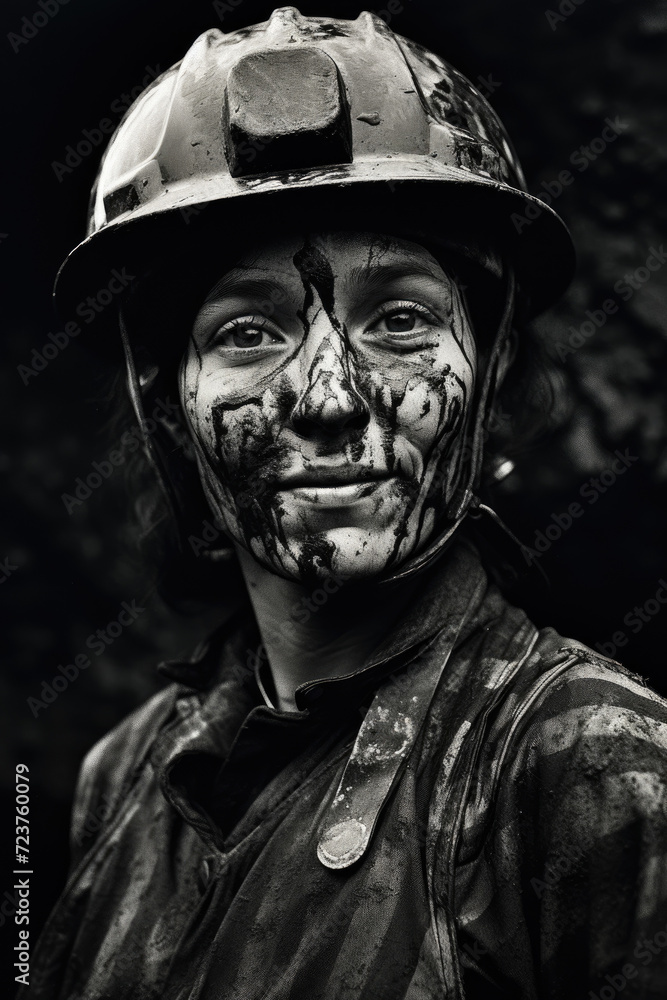 Coal mine worker portrait art abstract photo Coal mine worker portrait art abstract photo