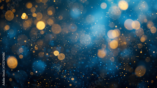 Sapphire Shimmer: Gold Bokeh on a Defocused Dreamscape