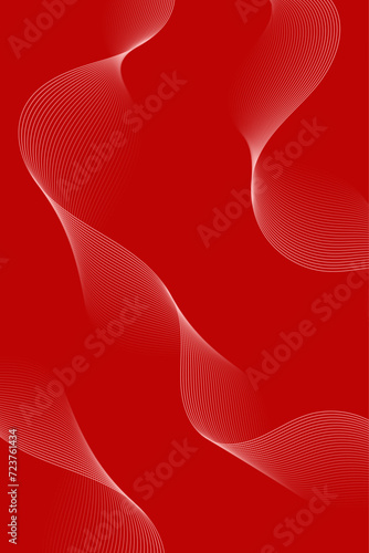 Abstract background with waves for banner. Standart poster size. Vector background with lines. Element for design isolated on red. Red gradient. Valentine's Day. Women's Day. Brochure