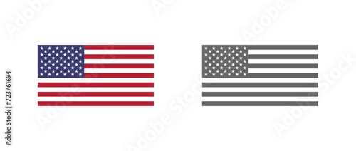 American flag in actual size and colors. Stock illustration.