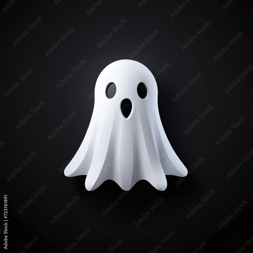 3D render illustration of small cute adorable friendly Ghost. Happy Halloween banner or party invitation. 3D illustration 3D render illustration of small cute adorable friendly Ghost. Happy Halloween banner or party invitation. 3D illustration
