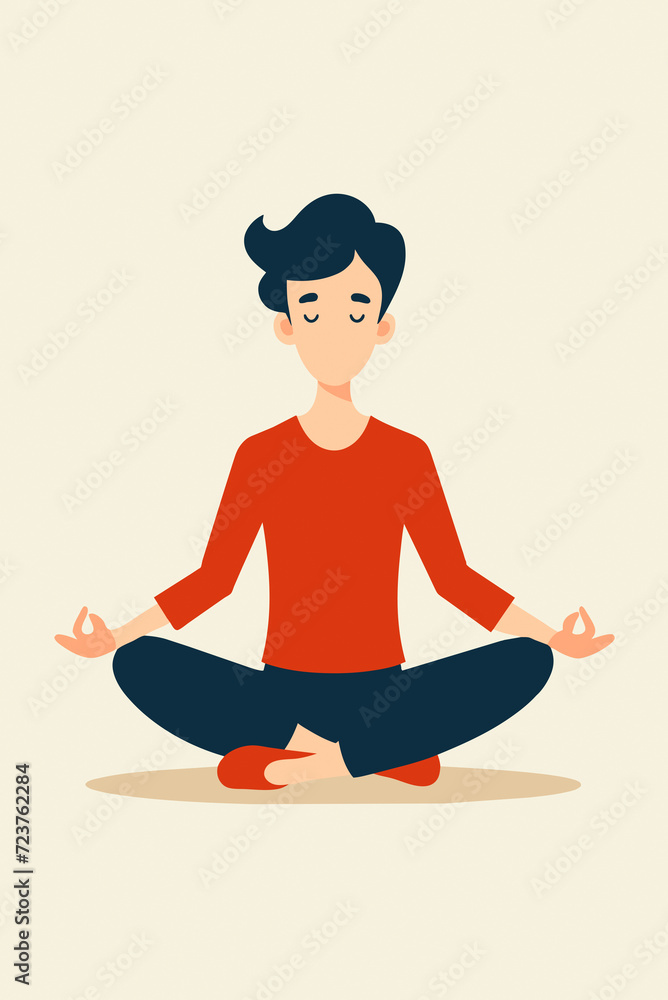 Ssimple illustration of a person practicing meditation