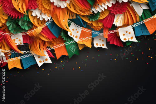 Colorful celebration patterns background with blank text space