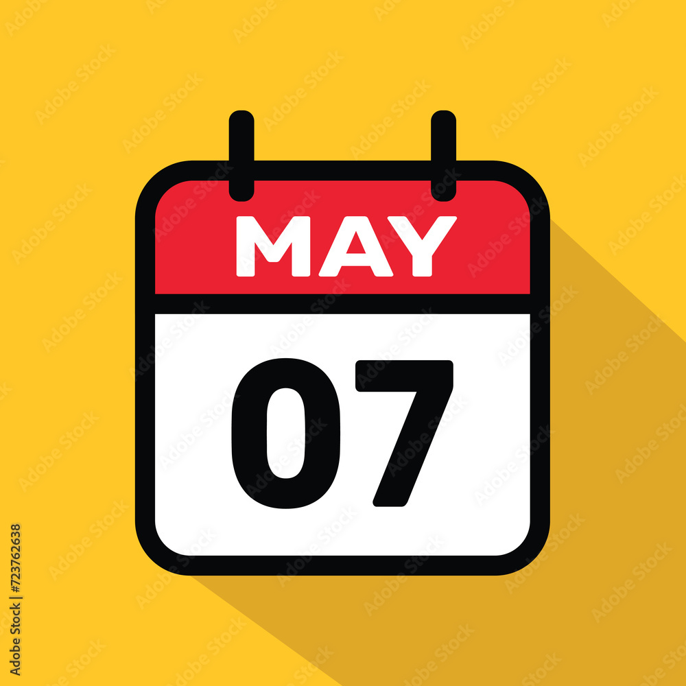 Calendar 07 may Vector illustration background design. Calendar 07 may Vector illustration background design.