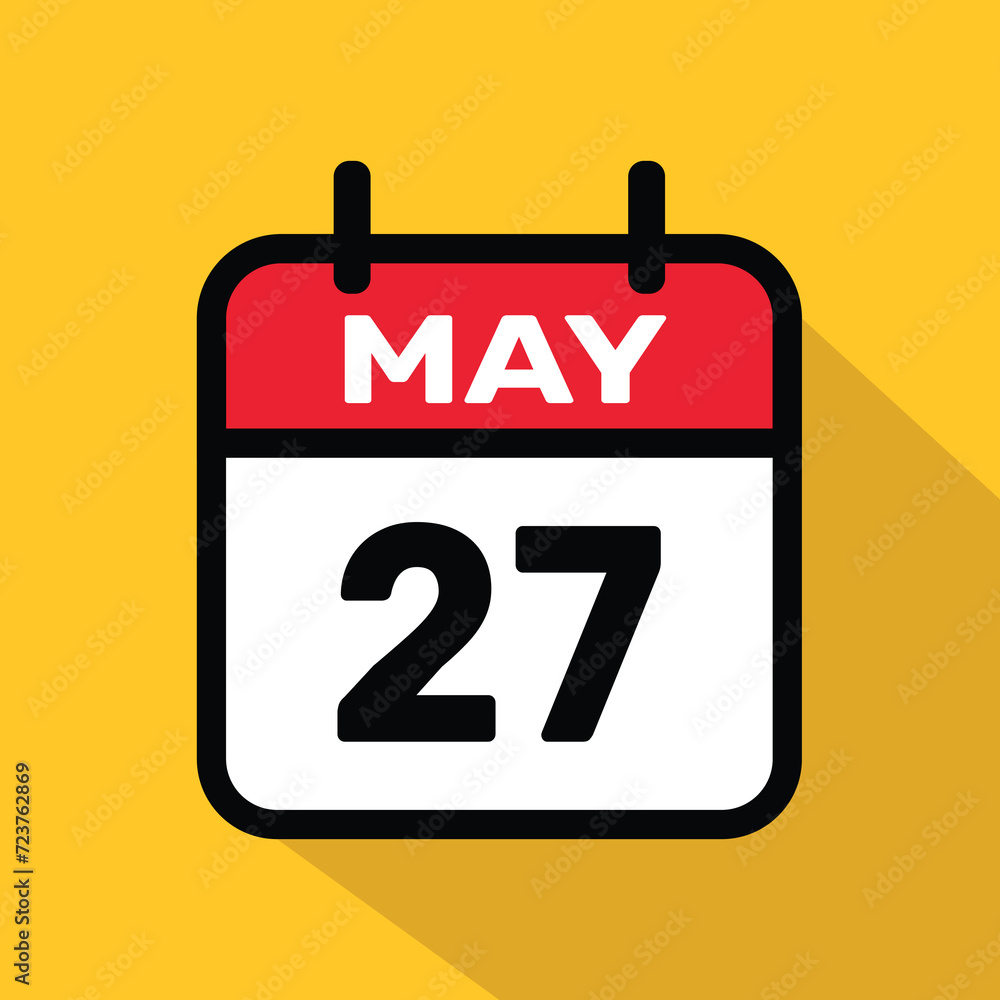 Calendar 27 may Vector illustration background design. Calendar 27 may Vector illustration background design.