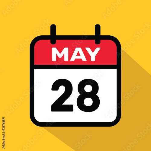 Calendar 28 may Vector illustration background design.