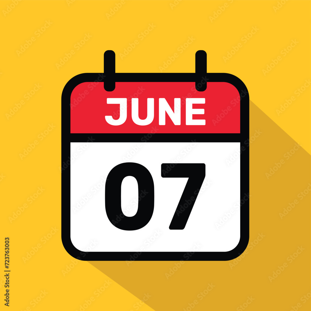 Calendar 7 June Vector illustration background design.0 Calendar 7 June Vector illustration background design.0