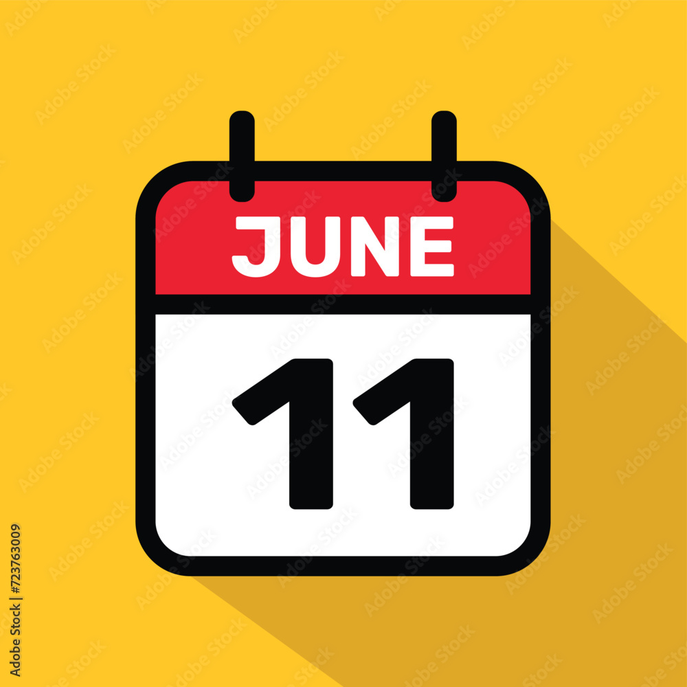 Calendar 11 June Vector illustration background design. Calendar 11 June Vector illustration background design.