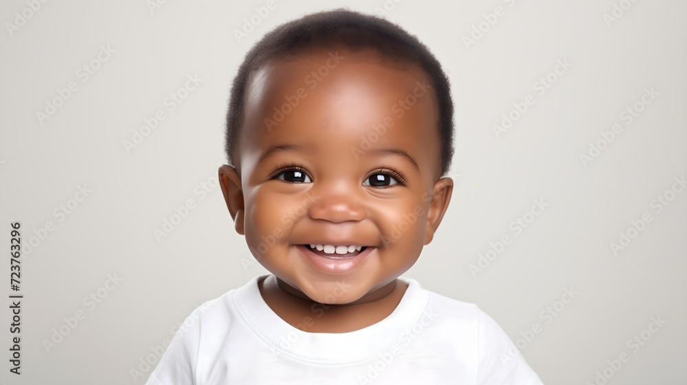 Naklejka premium Portrait of a smiling afro baby boy