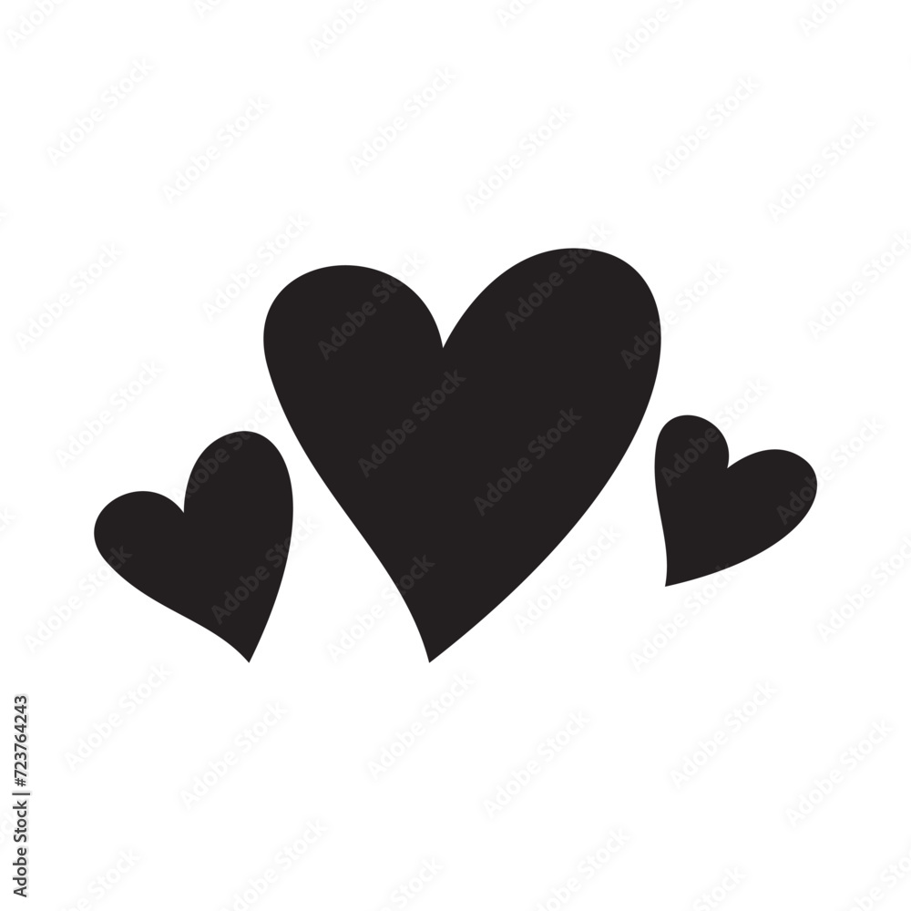 Heart icon. Isolated over white background. Love symbol. Heart icon. Isolated over white background. Love symbol.
