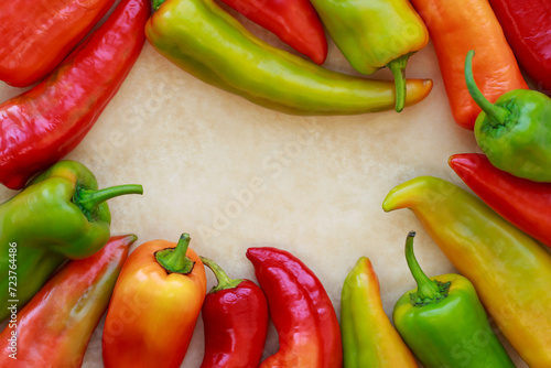 background of ripe peppers