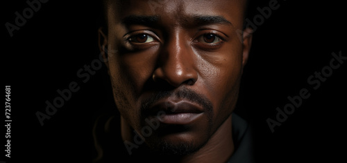 Portrait of a black man against a black background